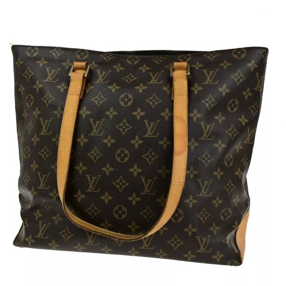LOUIS VUITTON Cabas Mezzo Shoulder Bag Monogram Leather Brown - Picture 1 of 16
